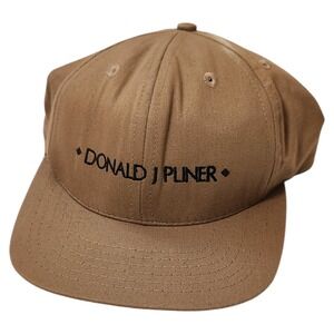 Donald J Pliner Tan Baseball Cap Embroidered Logo Adjustable Made in USA Vintage